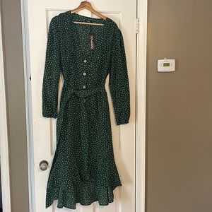 Polka dot midi dress